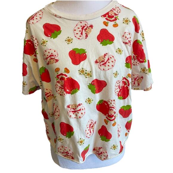 Strawberry Shortcake Graphic Print Tee T-Shirt XL Strawberries 80s Cartoon Fruit - Picture 2 of 11